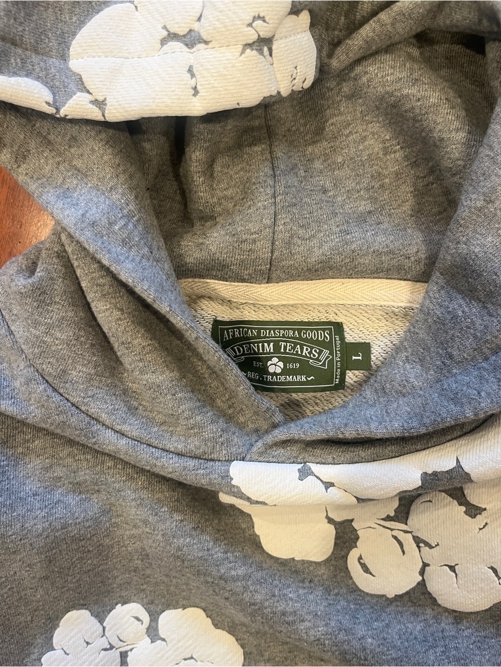 Denim Tears Grey Cotton Streetwear Hoodie - Size Large - Picture 2 of 5
